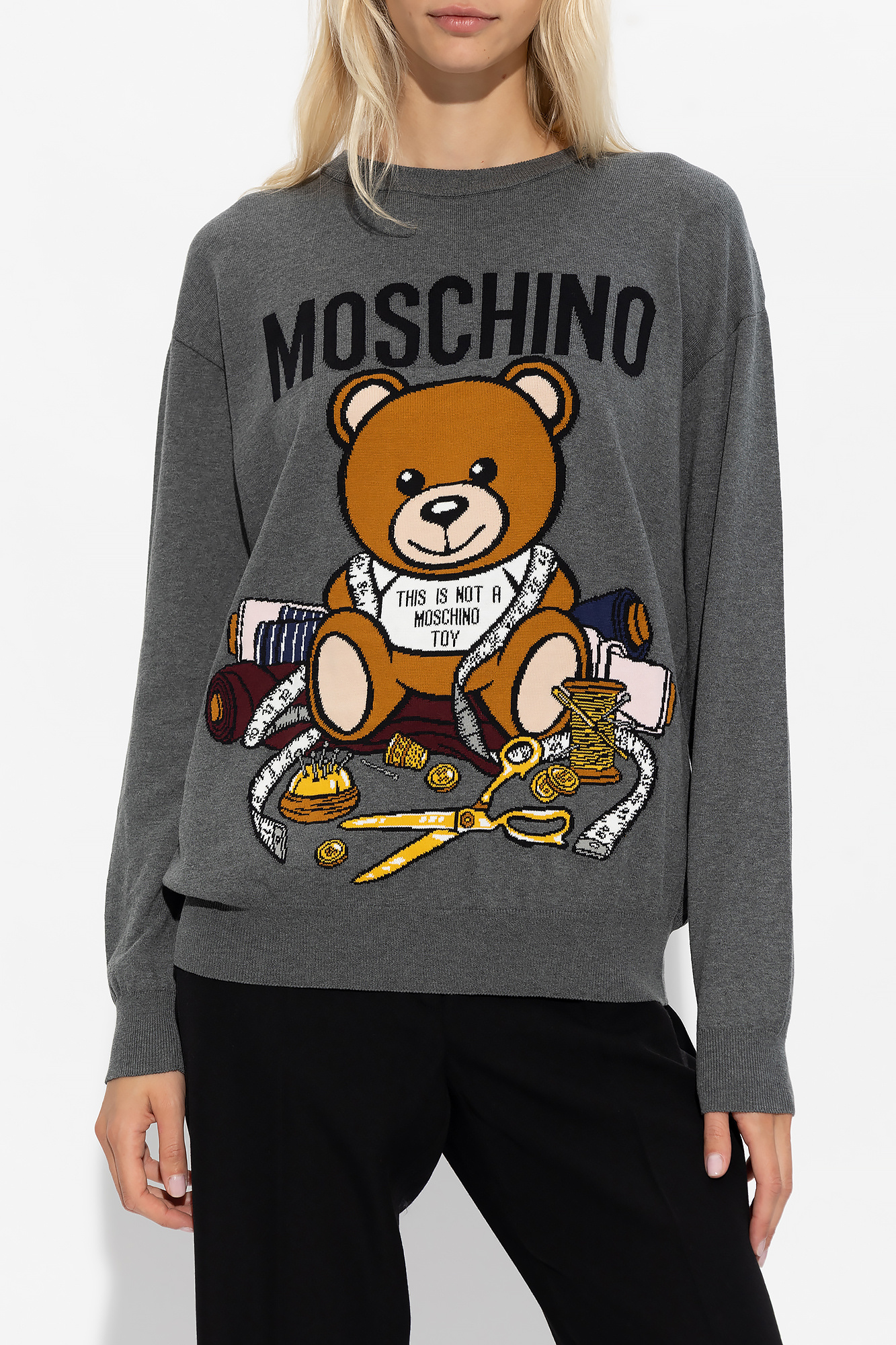 Moschino grey jumper best sale